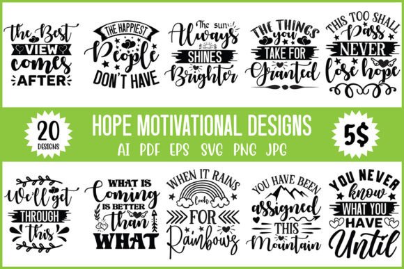 Download Hope Motivational Designs Bundle - Motivational design Collection