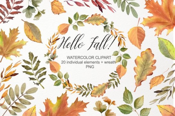Download Fall Leaves Clipart. Watercolor Autumn - Fall leaves Collection