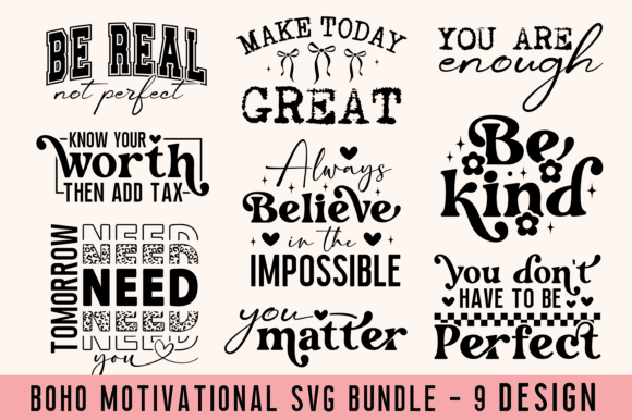 Download Boho Motivational Quotes Svg Bundle PNG - Premium Resources