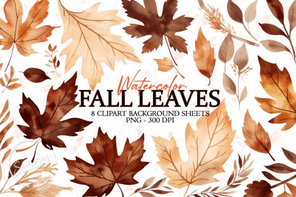 Download Watercolor Dark Fall Leaves Background - Fall leaves Collection